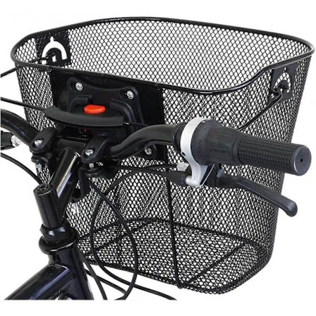 Frontkurv, rustfri elektrisk cykelkurv, aftagelig frontcykelkurv, opbevaringskurv til forreste styr
