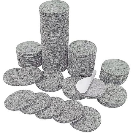 Filtskiver, 50 stk. selvklæbende filtplader 25mm X 3mm runde skridsikre møbelplader