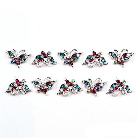 Farverige legering rhinsten insekt form dekoration AB øvelser neglekunst glitter DIY manicure charme
