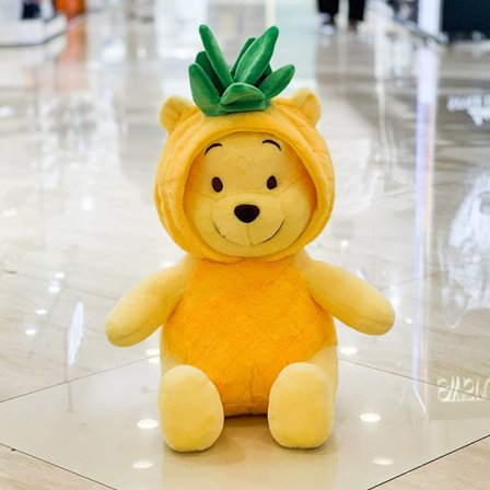 Ananaspuff, en liten björndockaplyschleksak frukt kramar en björn barndock tygdocka födelsedagspresent