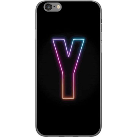 Kompatibelt Mobildeksel til Apple Apple iPhone 6 Minimalistisk neonbokstav Y i fargeskiftende lys mot svart bakgrunn