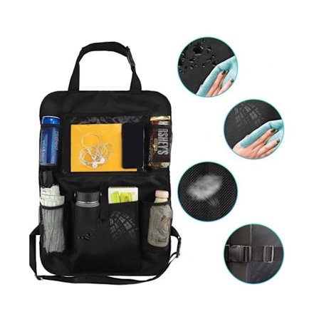 Sæt med 2 bilbagsædeorganisatorer, multi-lomme bagsædeopbevaringstaske med tabletholder