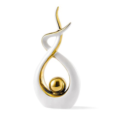 Skulpturer Dekor Stue Moderne Hjem Dekor Hvit og Gull Abstrakt Kunst Figur Dekor Keramisk Statue Håndverk for Dekorasjon