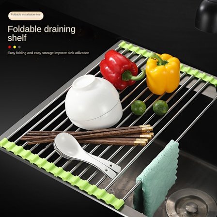 Vikbar tallrikstork för flerfunktionskök i silikon i köket