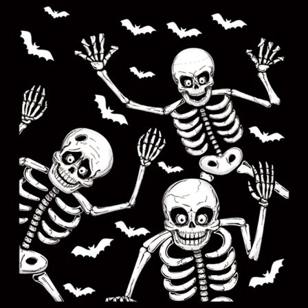 4 stk Halloween Vindu Klistremerker Halloween Vindu Dekaler Skjelett