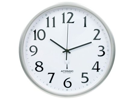 tiq Väggur TIQ radiokontrollerat 35cm silver - Lyreco - Kontorsmöbler och inredning - Väggur - Väggur