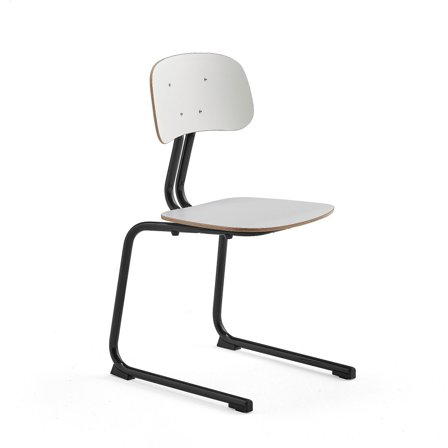 Klassenzimmerstuhl YNGVE, Kufengestell, anthrazit, weiß, H 460 mm