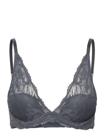 Lightly Lined Plunge Lingerie Bras & Tops Plunge Bras Grey Calvin Klein