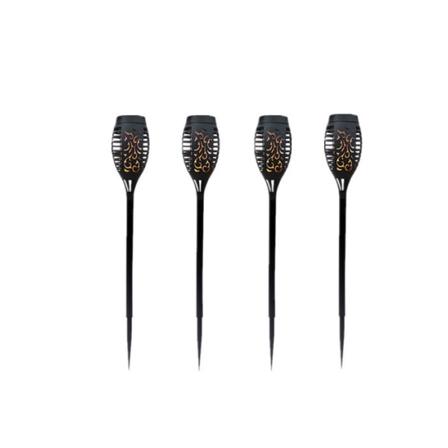 (4-pack 12 LED), Vattentäta solfacklor, Dansande lågor