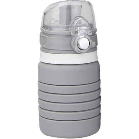 Bærbar Sammenleggbar Reisevannflaske i Silikon, Teleskopisk Uttrekkbar Drikkevannskjele med Lekkasjesikkert Lokk