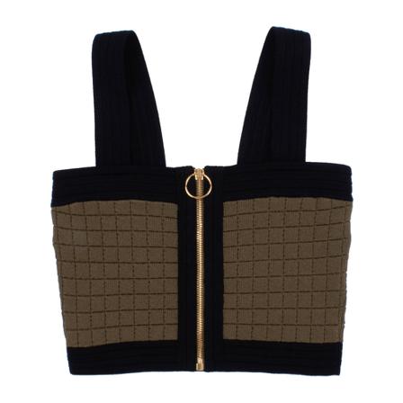 Balmain Knit Crop Top Grøn, Dame