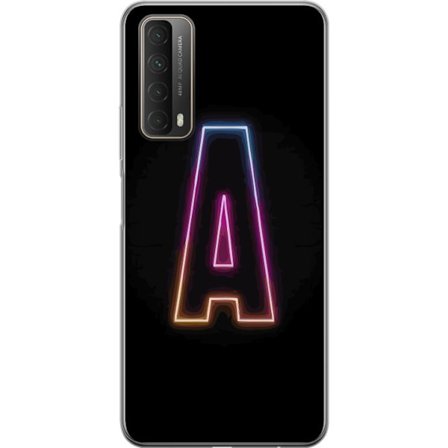 Yhteensopiva Puhelinkuori Huawei Huawei P smart 2021 Minimalistinen neonkirjain A sateenkaarenvärisessä valossa mustaa taustaa vasten modernissa typ