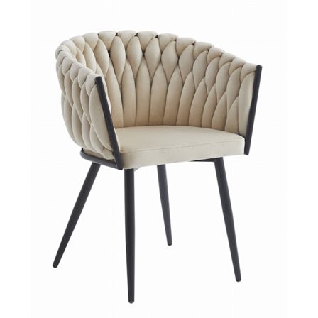 Valora MAYAN Stol Beige Sammet Svarta Ben