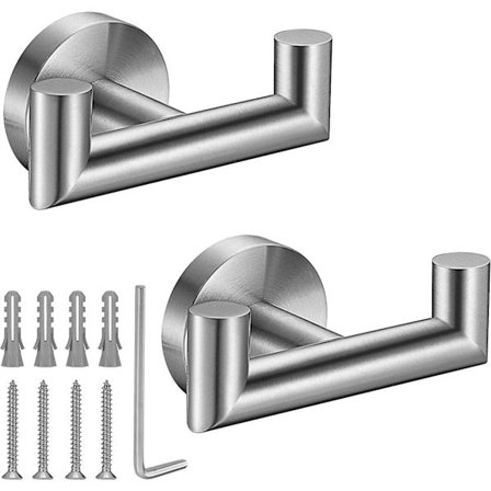 Pyyhekoukut kylpyhuoneisiin, harjattu nikkeli pyyhekoukku keittiöön ja kylpyhuoneeseen, sus304 ruostumaton teräs takki koukku, raskas tehtävä 