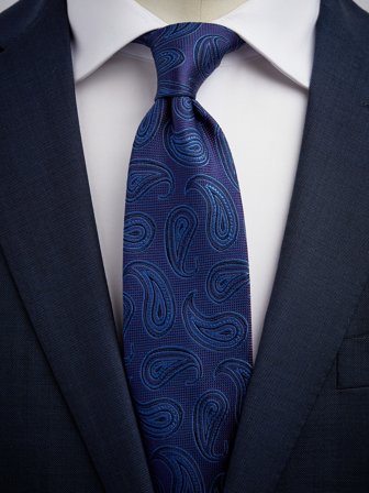John Henric Men's Blue & Purple Tie Paisley Size 7,5