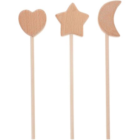 3 stk. Ubehandlede Træ DIY Tryllestave Fe Træstave Cosplay Tilbehør