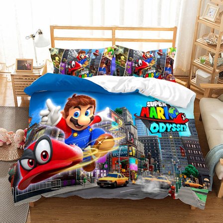 Mario Digitaltryckt Påslakanset - Mario Odyssey