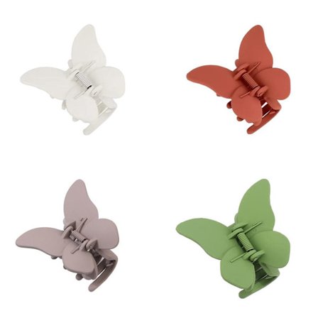4 stk Butterfly Hårklemmer Matte Hårkloklemmer C C