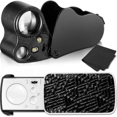 Smykkelup 30X 60X 90X Sort Lys LED