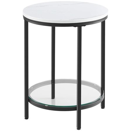 Pyöreä yöpöytä - Marmoripinta/Svart