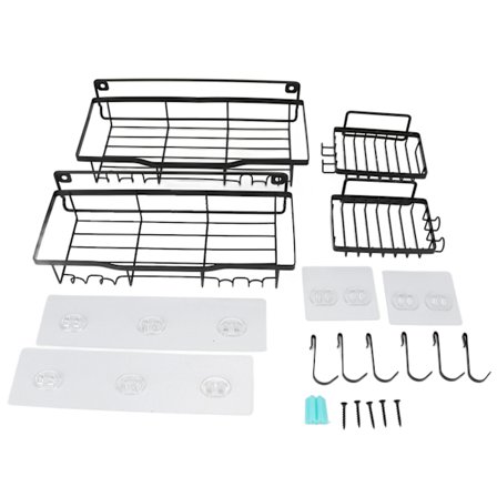 Seinään kiinnitettävät suihkuhyllyt Kylpyhuoneen järjestäjä Rautainen säilytysteline keittiöön ja wc:hen