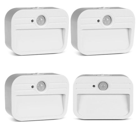 (Hvit) 4000K 4 LED-er Rekkevidde 3-4m 4 stk