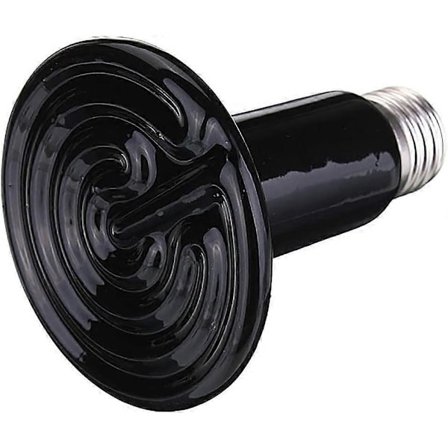 100W 220V Keramisk Varme Pære Infrarød Emitter Dyr Reptil Varmelampe Sort (LGL)