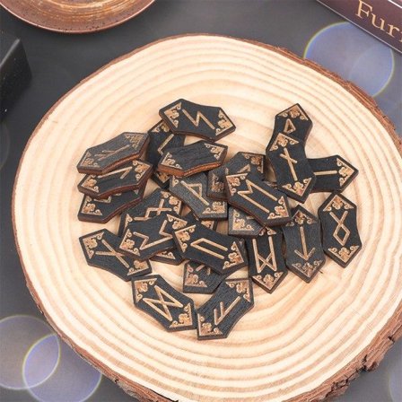25st/ set Trärunor Sten Runas Piedra för Divination Natura A Onesize