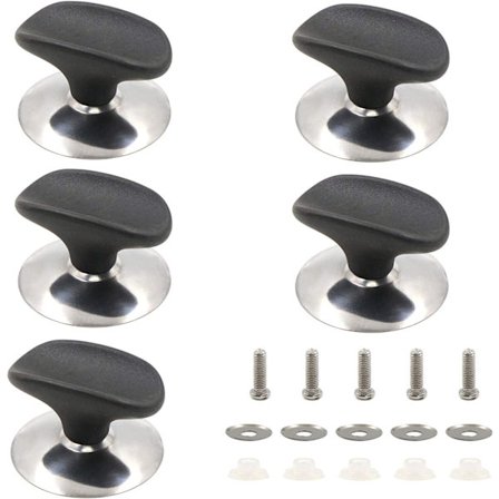 Ersättningshandtag för lockknoppar 5 st Universalersättningsdelar för kök till stekpanna, gryta, kastrull, gryta och lock i rostfritt stål.