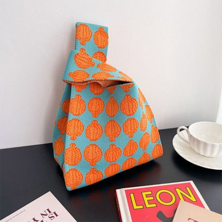 Strikk håndveske Tote Bag ORANSJE