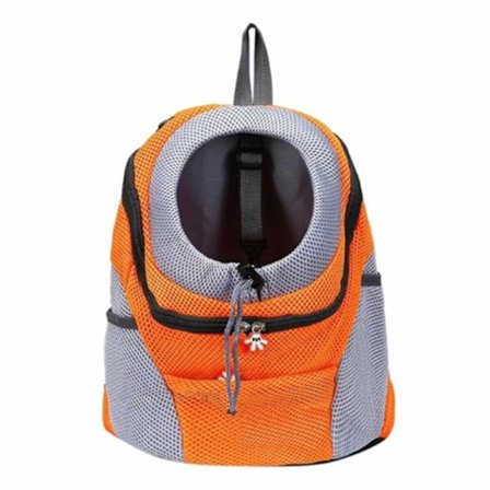 Resa Pet Dog Carrier Valp Rese Mesh Ryggsäck Främre Bärbar axelväska Orange