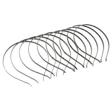 2x10x Simpel Metal Hårbøjle Hårbånd Hovedbånd Tilbehør Sort