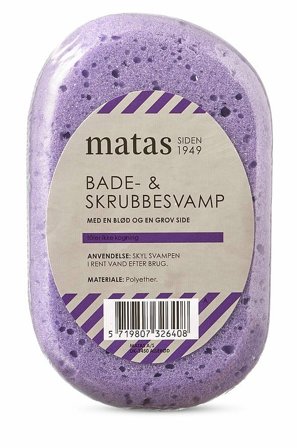 Matas Striber Bade- & Skrubbesvamp 12 x 8 x 5 cm, Skincare, Badetid, Badesvampe