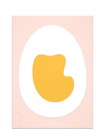 Egg Pink Paper Clip Home Decoration Posters & Frames Posters Food Multi/mönstrad Brainchild