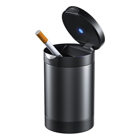 Billadholder med lokk og LED-lys, ideell dekorativ sigartr