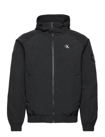 Hooded Padded Harrington Fôret Jakke Svart Calvin Klein Jeans*Betinget Tilbud
