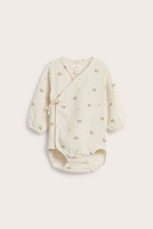 Newbie | Omlottbody i muslin med nallar | Ljusbeige