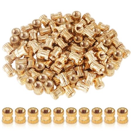100 st Gängad insats Inbäddningsmuttrar Mutterinsatser Sortiment 100pcs M2*4*3.5mm