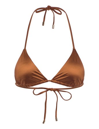 Solar Swim Triangle Bikini Top Brown Organic Basics