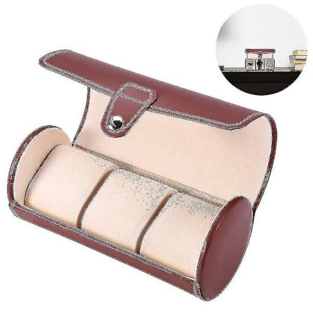 Urboks Organizer til Mænds Uræske Rejse Rulbar Bærbar 3 Ur Display Opbevaring Med Fløjlssektioner Til Holder Stor Ur