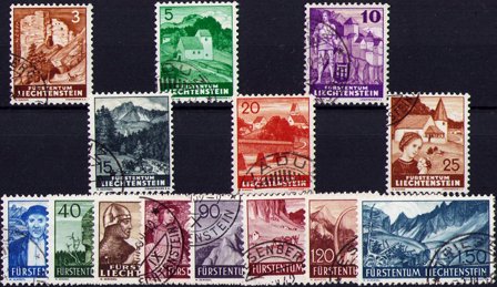 Liechtenstein 1937 - MICHEL 156-169 - Stemplet