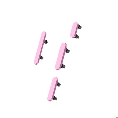 Ström- och volymknapp - iPhone 16/16 Plus - Rosa - Ersättning - Återställda funktioner