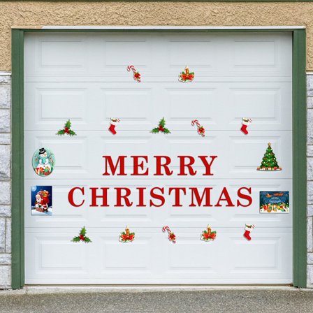 Glædelig Jul Garageportsdekorationer Magnetiske Klistermærker Magneter Køleskab til Bilmærkat Udendørs Julehjem DIY Indretning (Klassisk Stil)