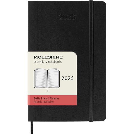 Moleskine Kalender 12M Daily 2026 Softcover Pocket Black