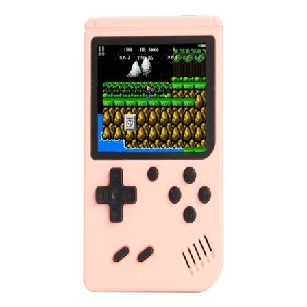 500-i-1 Retro Bærbar Spillekonsol, med 500 Klassiske Spil Indbygget Rosa