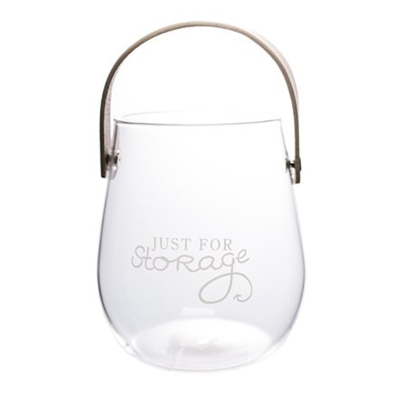 Vas i klart glas med läderhandtag Terrarium Suckulent plantering Bordsskiva Blombehållare Blomkruka Plant Flaska Blomma