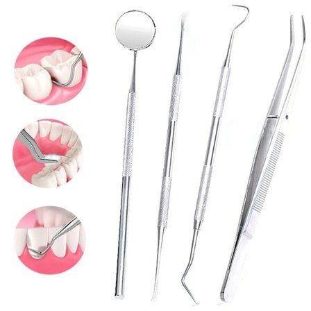 Professionell tandhygien kit - 4 delar rostfritt stål