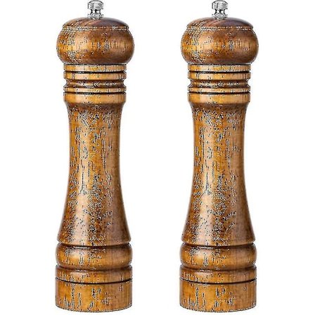 Salt og peber kværn sæt, vintage eg træ peberkværn salt shaker