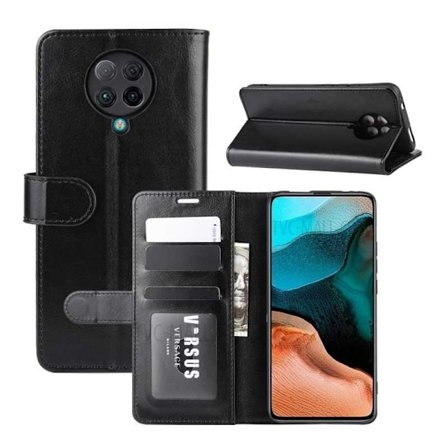 Xiaomi Poco F2 Pro lompakkokotelo PU-nahkainen 4-POCKET musta