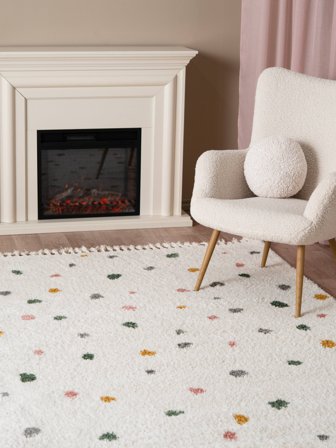 Confetti Barnmatta 160X230 Off White Prickig